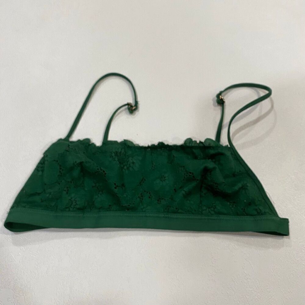 Aerie Real Good Green Lace Bralette Size M Medium Adjustable Straps